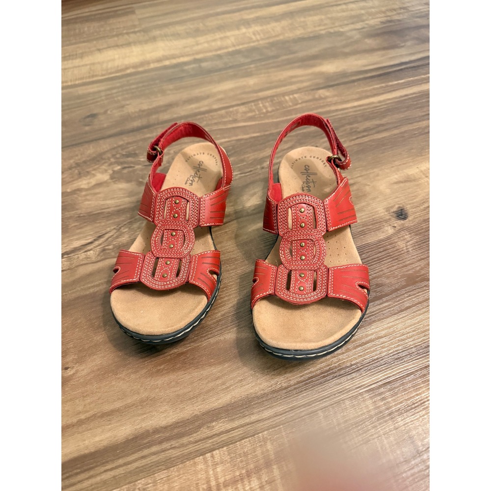 Clarks Collection Leisa Strappy Slingback Sandals Ultimate Comfort 7.5